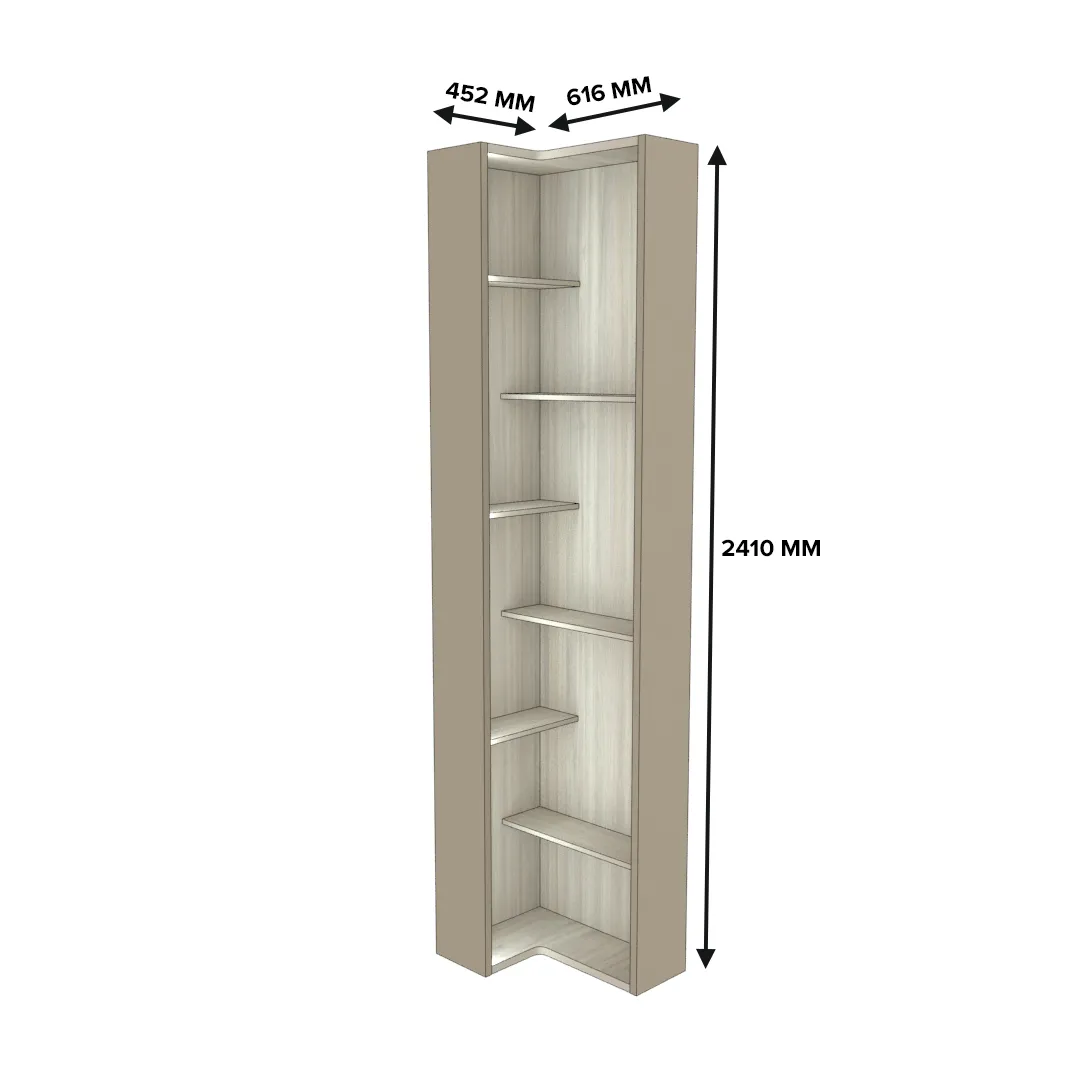Стеллаж завершающий угловой с подсветкой L230.60 L/R