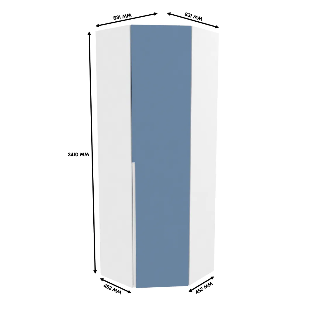 Шкаф угловой равносторонний, фасады в эмали LE218.1