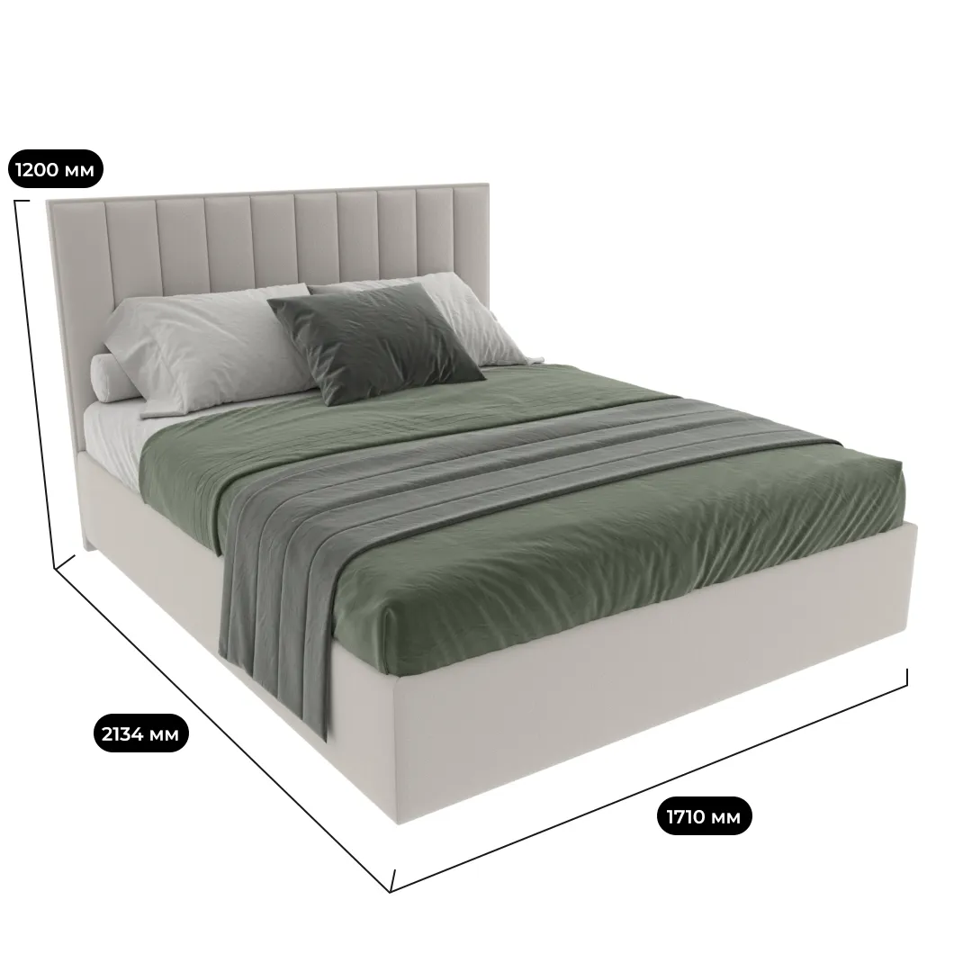 Кровать двуспальная мягкая ЛИБЕРТИ с подъемным механизмом, 160x200