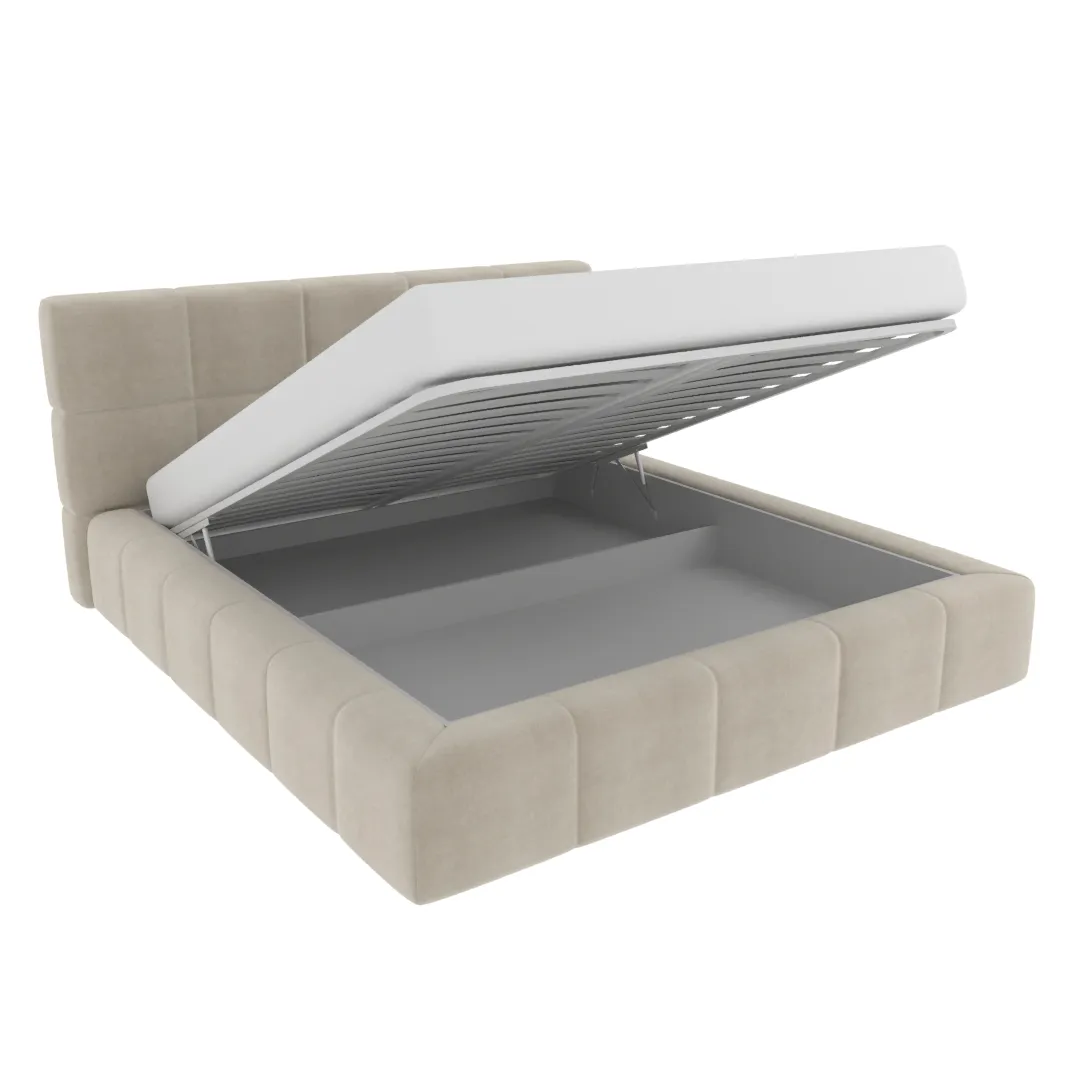 Кровать двуспальная мягкая КВАДРО-СОФТ с подъемным механизмом, 140x200