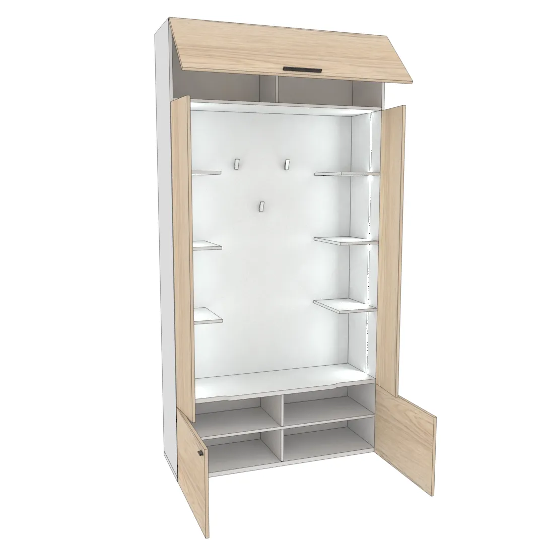 Секция под крючки с полками с подсветкой L418 L/R