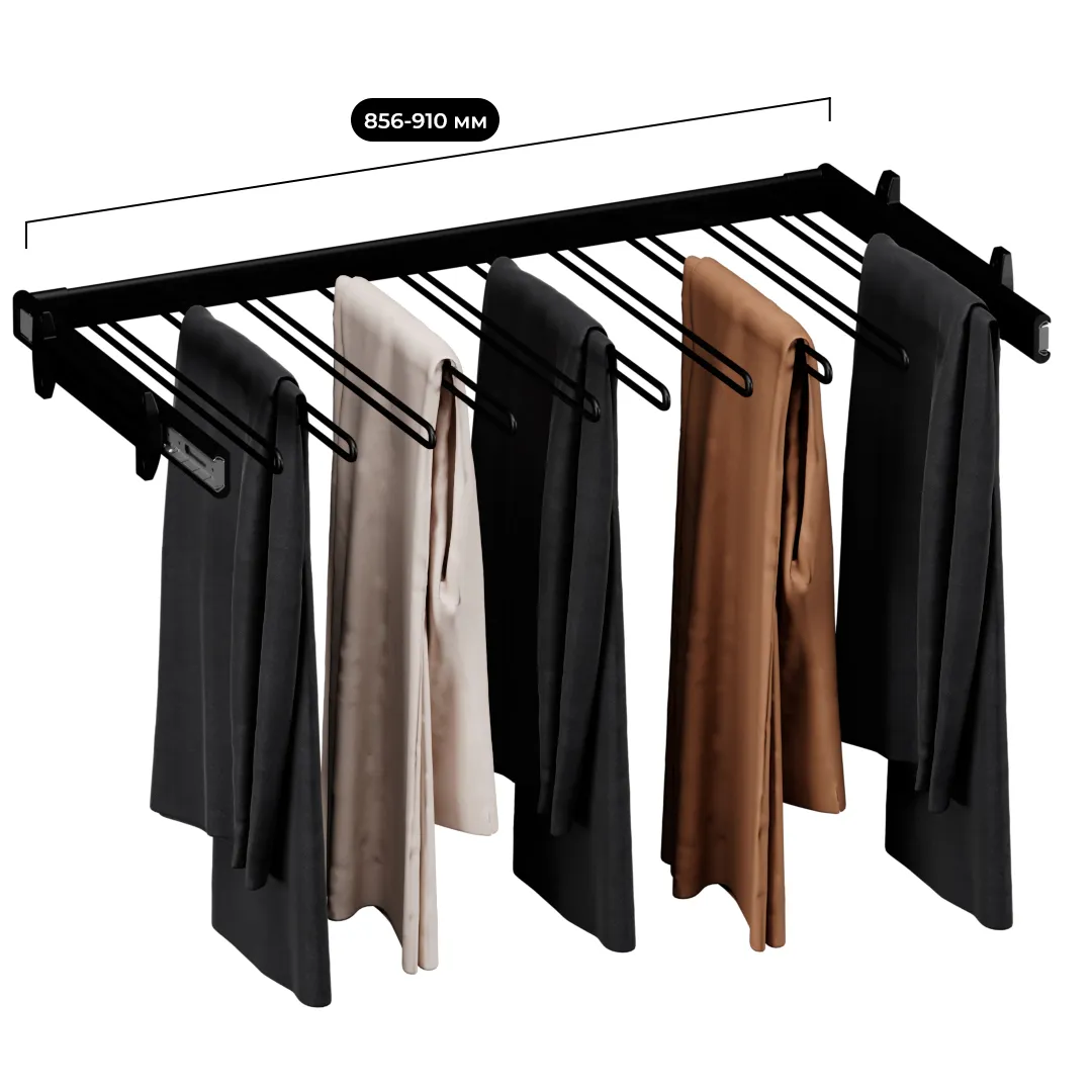 BELLE  Вешалка для брюк, 900 мм, цвет черный, BE90TRBL