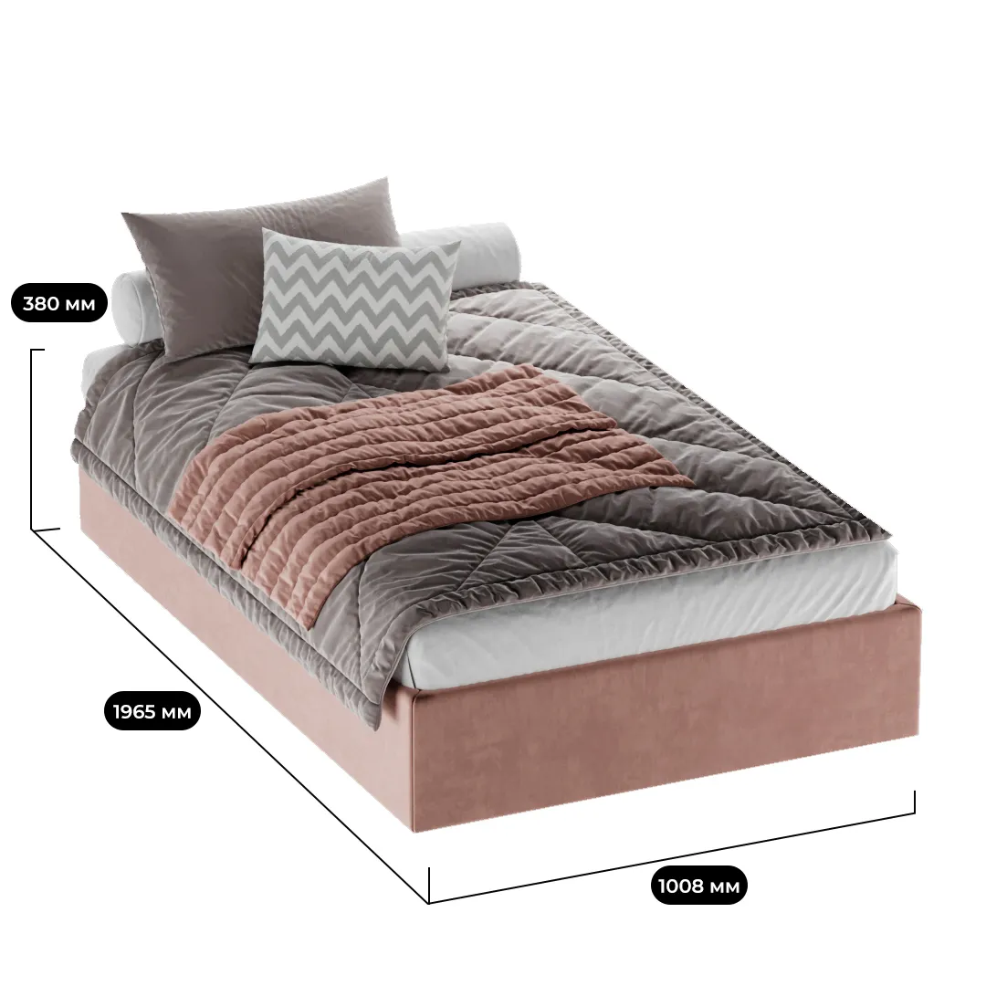 Мягкая кровать-подиум с коробом для хранения, 90x190