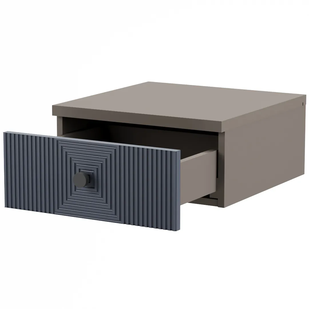 Тумба прикроватная подвесная, фрезерованные фасады в эмали LE709