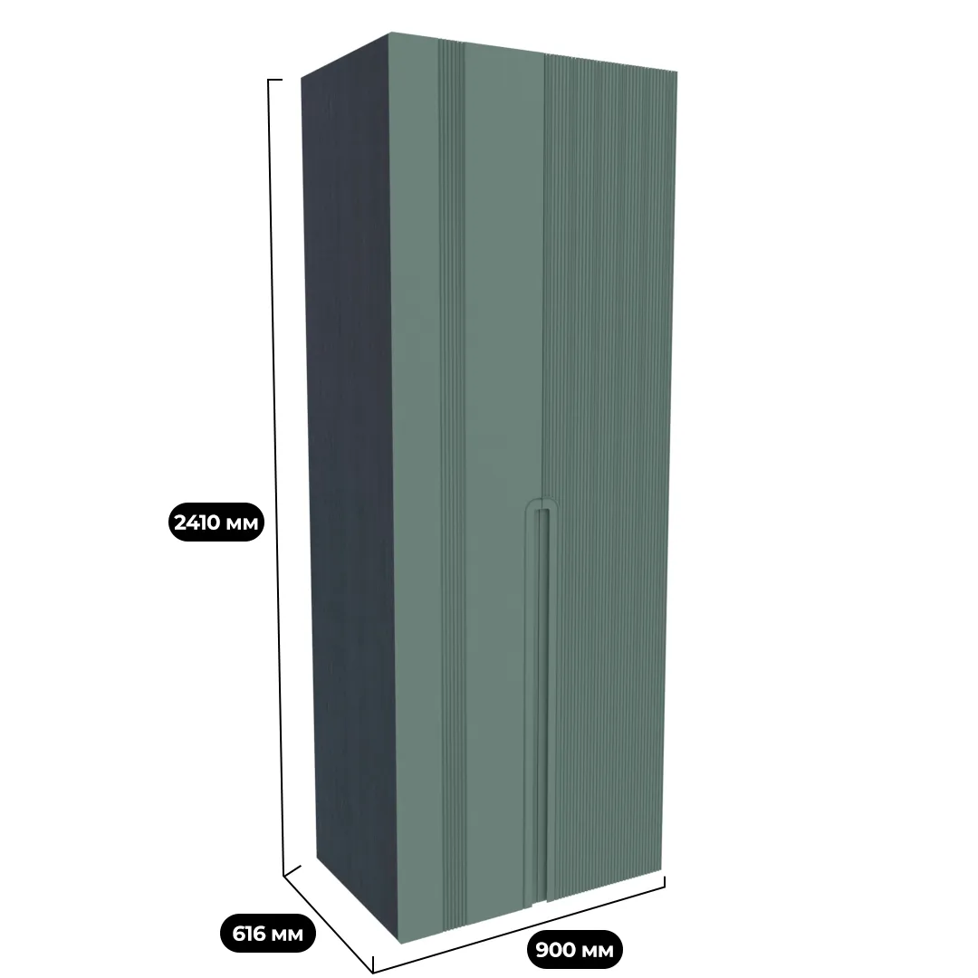 Шкаф 2 дверный, фрезерованные фасады в эмали LE210.60-1