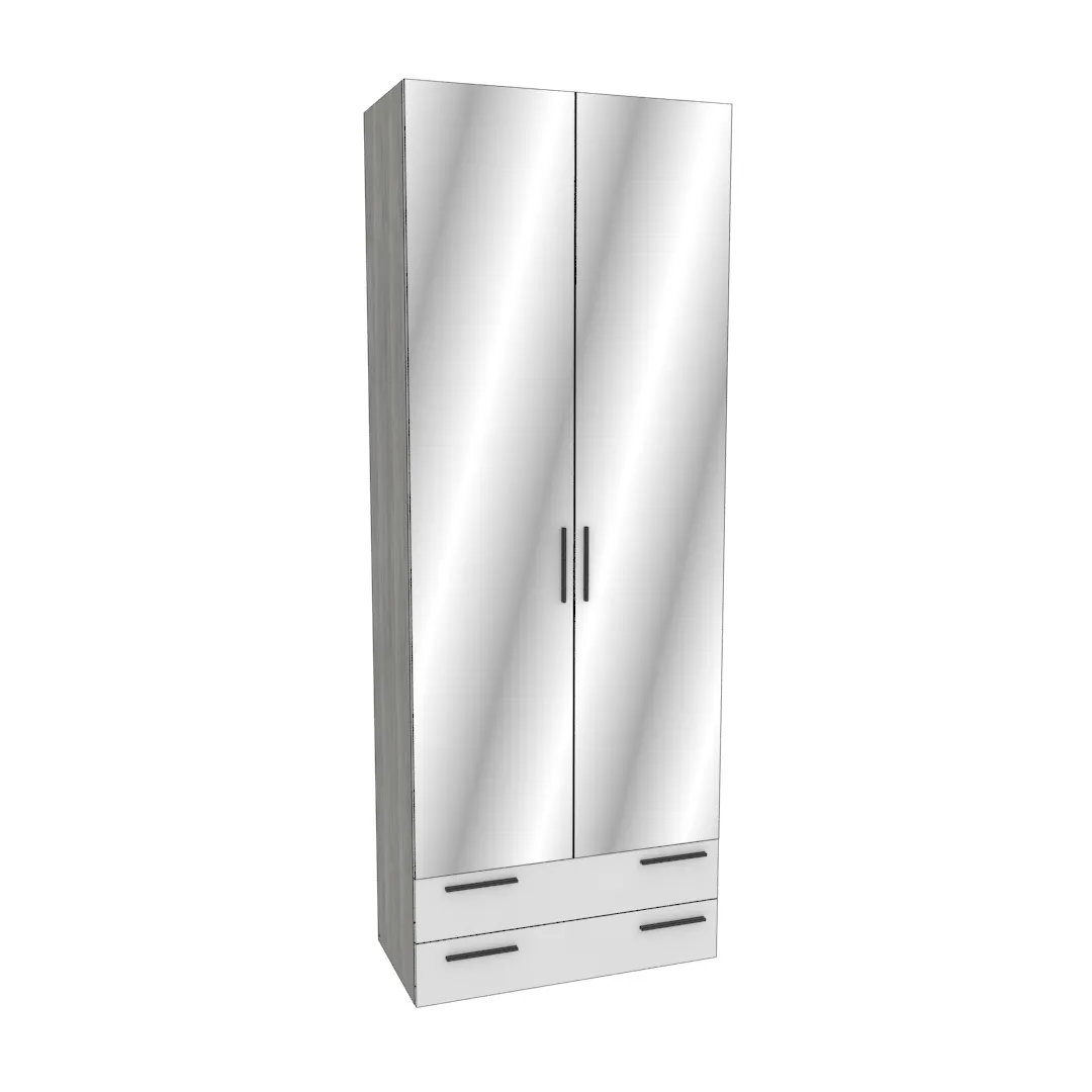 Шкаф двустворчатый с ящиками и с зеркалом LG-211.44Z Шкаф двустворчатый с ящиками и с зеркалом LG-211.44Z