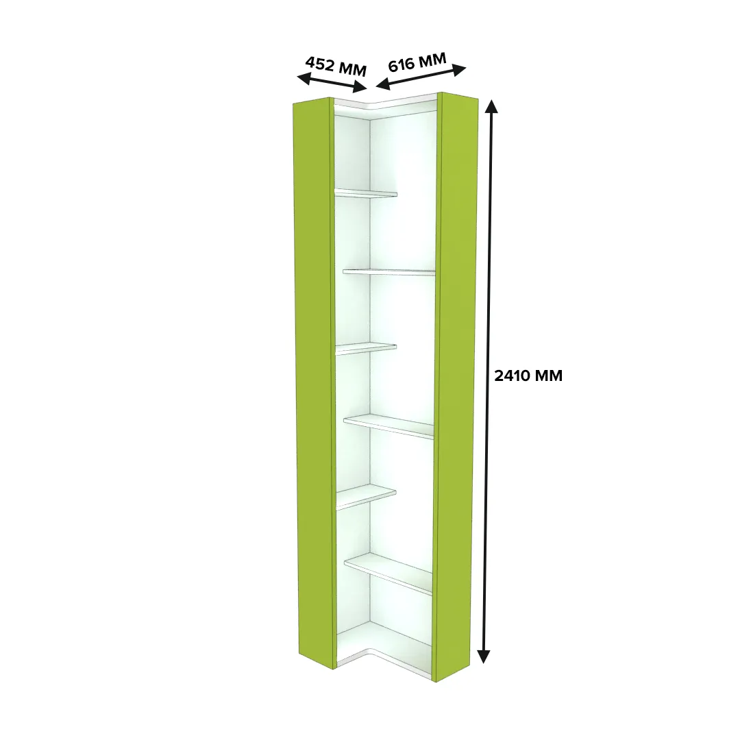 Стеллаж завершающий угловой разносторонний  с подсветкой L230.60 L/R