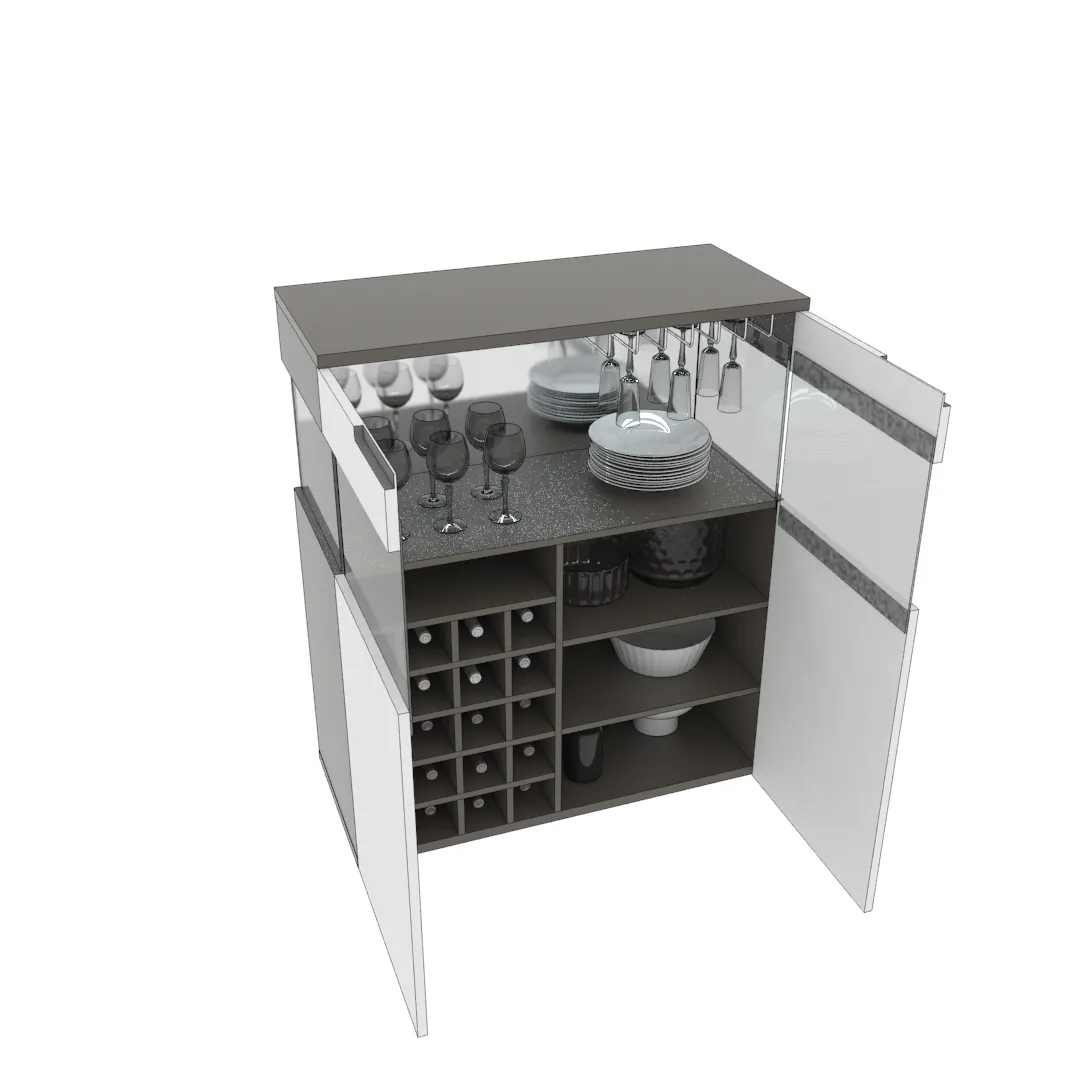 Винный шкаф с подсветкой, фасады в эмали LE200