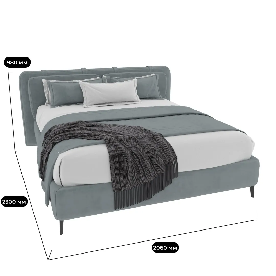 Кровать двуспальная мягкая СТЕНЛИ, 180x200