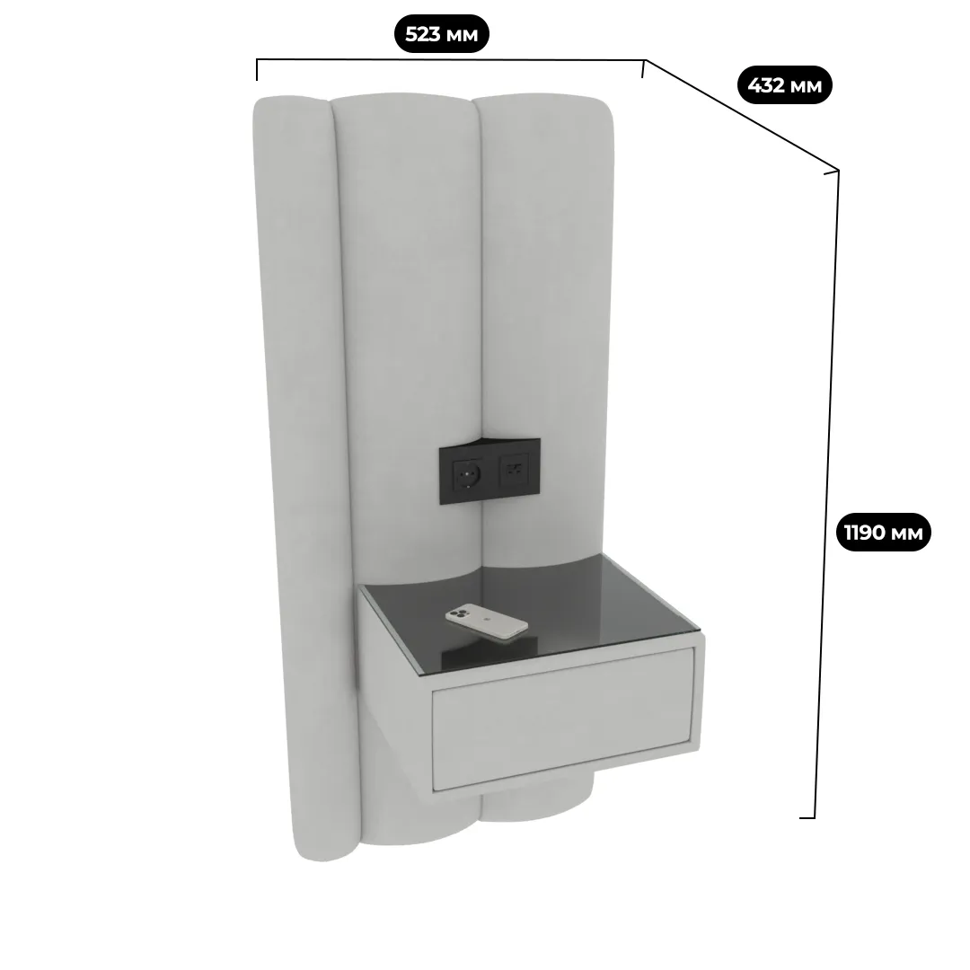 Тумба прикроватная с мягкой панелью ХИЛТОН