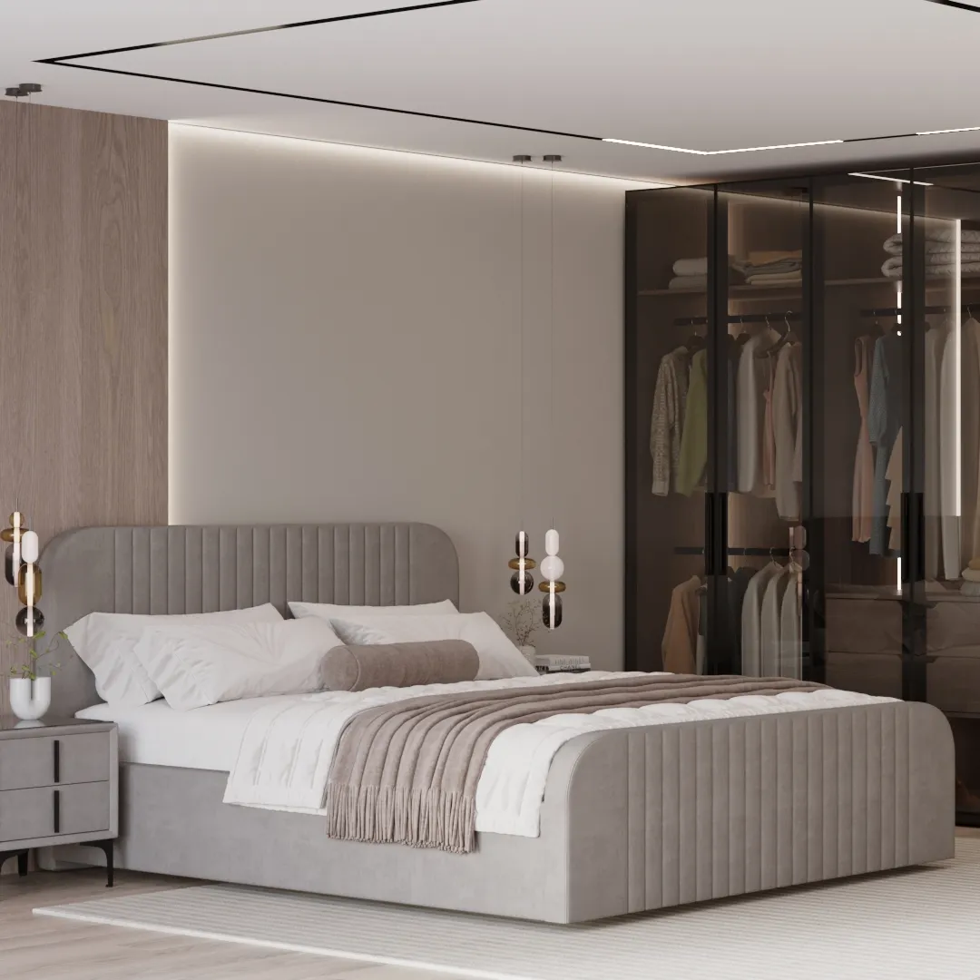 Кровать двуспальная мягкая МАЛЬТА с подъемным механизмом, 140x200