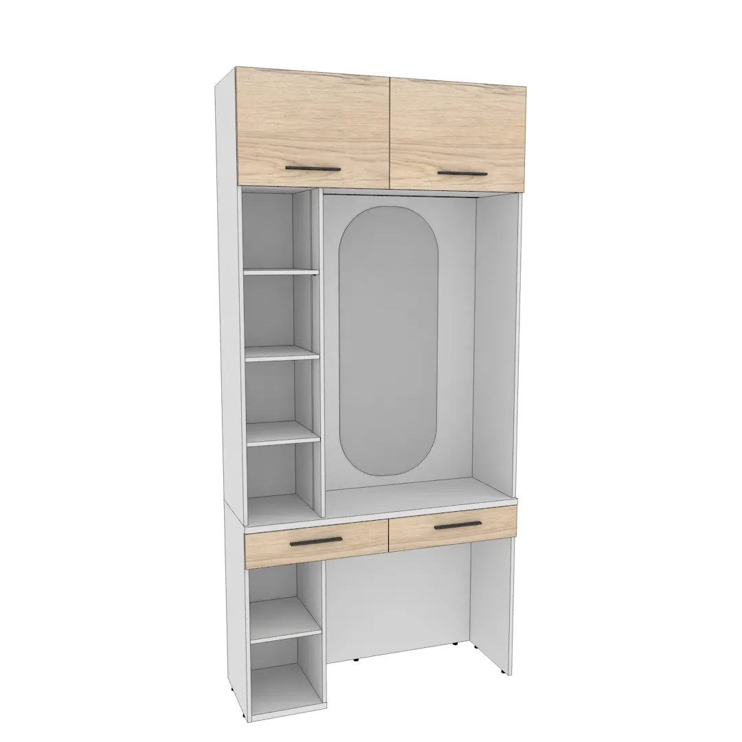 Столик туалетный с антресолью и стеллажом L415