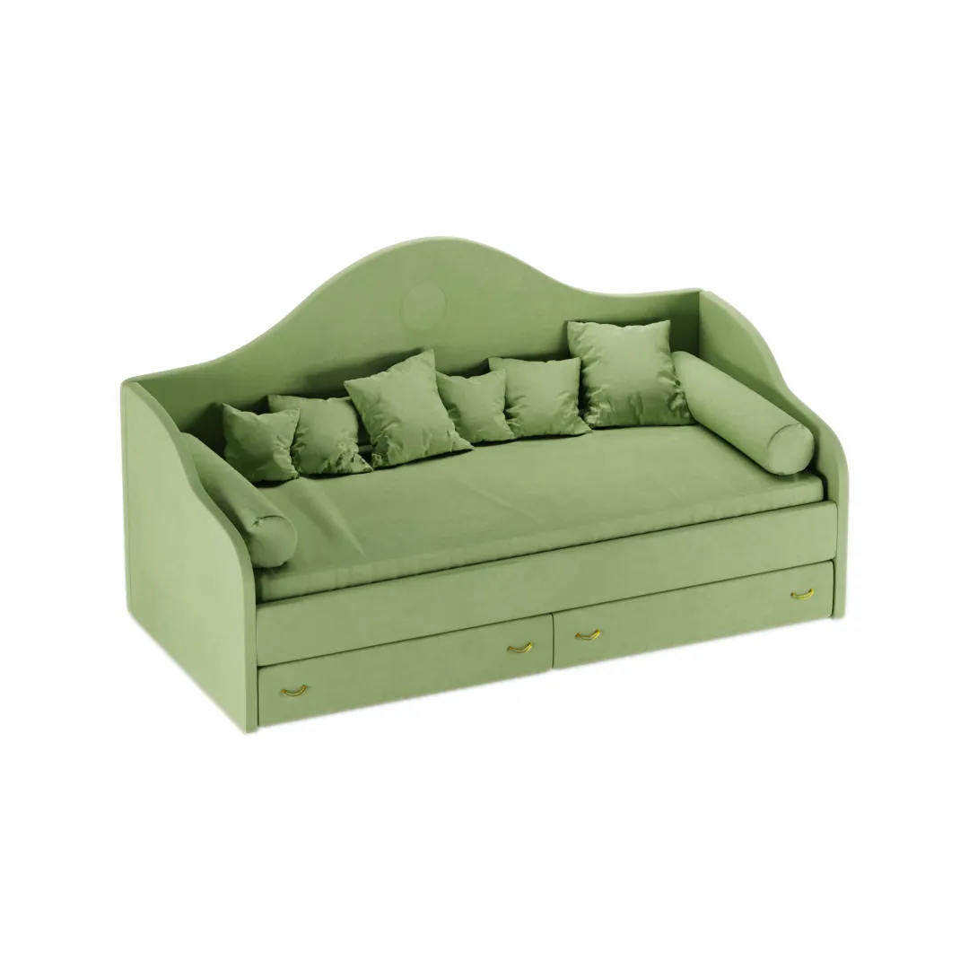 Мягкая кровать-диван с ящиками ФАБИО, 90х190