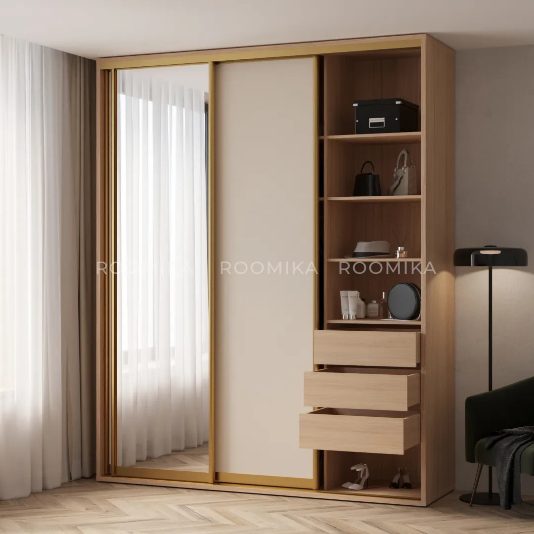 Шкаф-купе ХG210.60-3, профиль INTEGRO, фасад МДФ/зеркало серебро