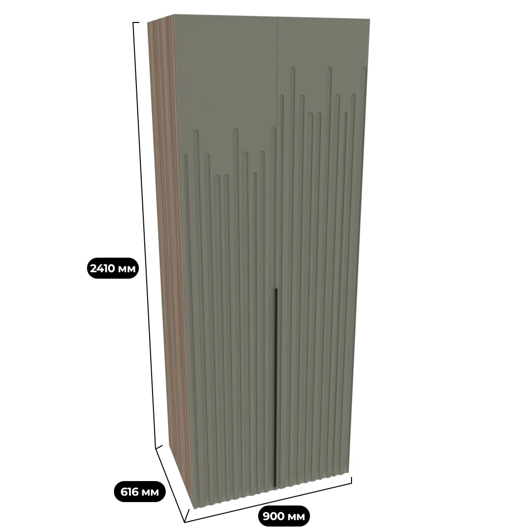 Шкаф 2 дверный, фрезерованные фасады в эмали LE210.60-4