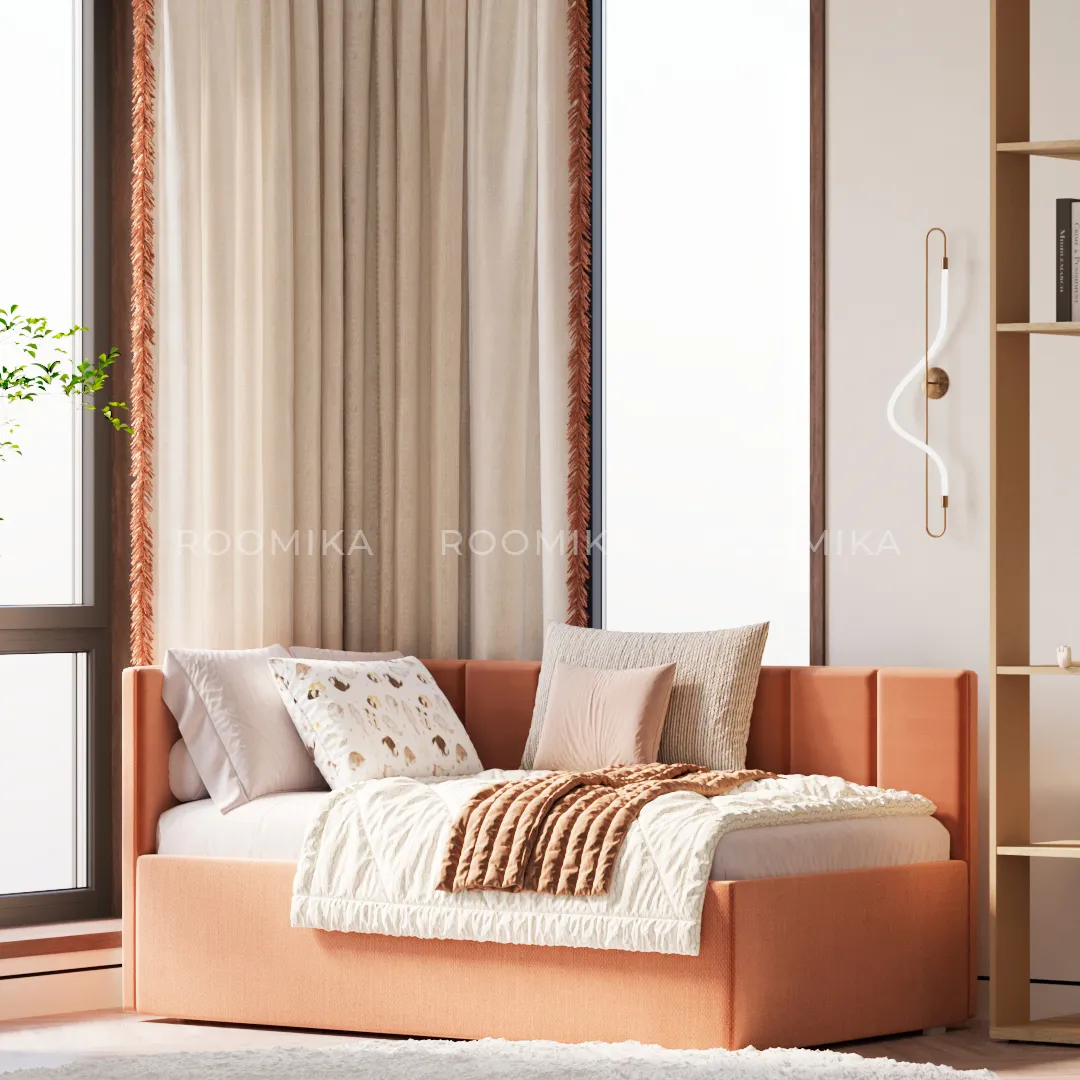 Кровать с подъемным механизмом и ящиком для белья ЛАЙН М1, 90х160