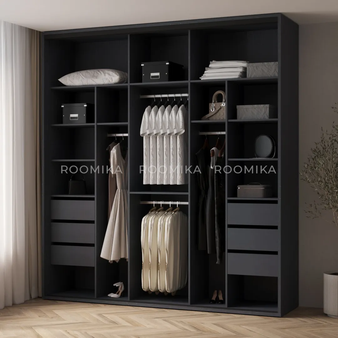 Шкаф-купе ХG240.60-1, профиль INTEGRO, фасад МДФ/зеркало серебро