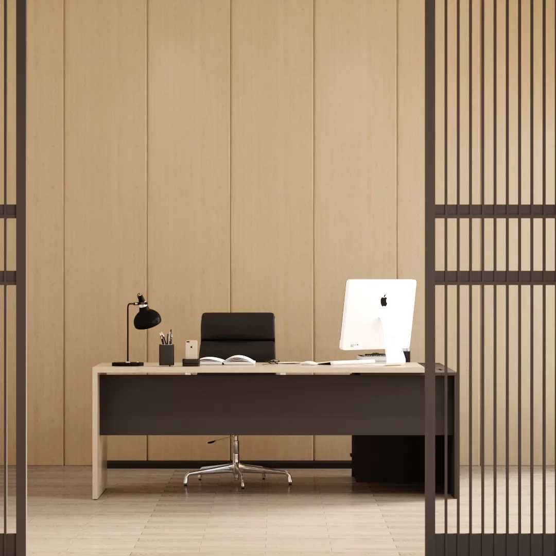 Офис со столами на металлических опорах №2