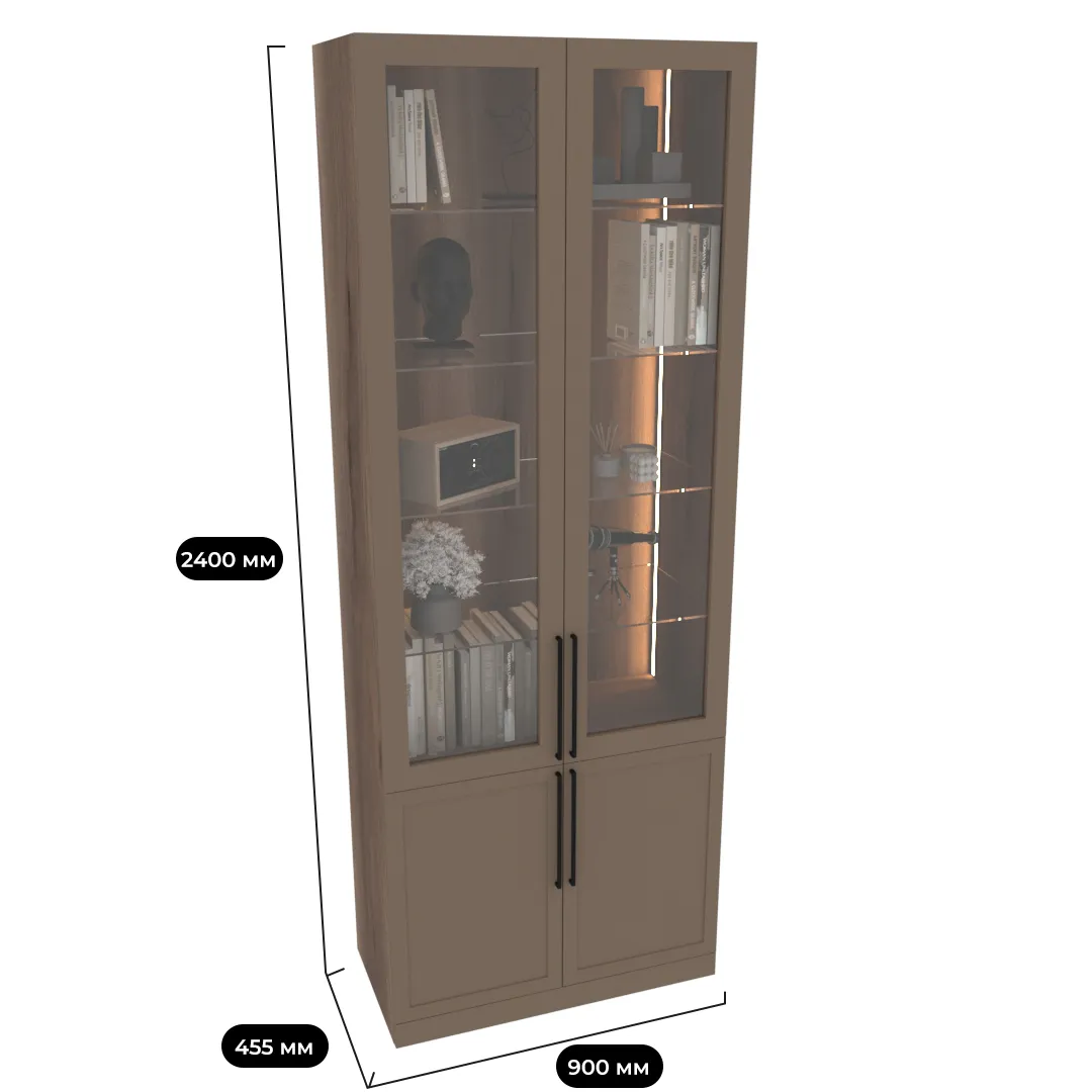 Шкаф книжный со стеклом А214S