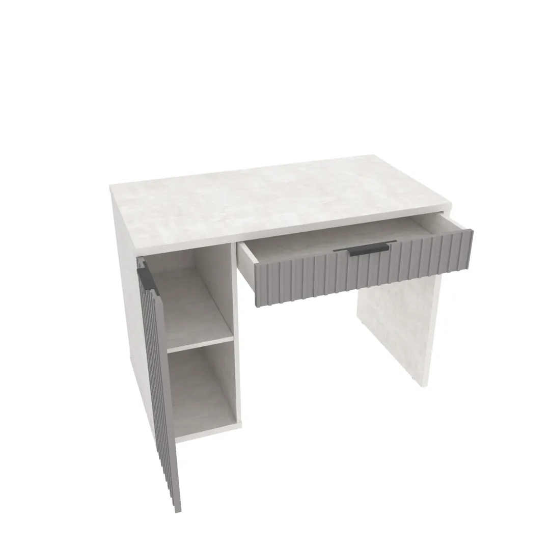 Cтол письменный с тумбой с фрезерованными фасадами LE717 L/R