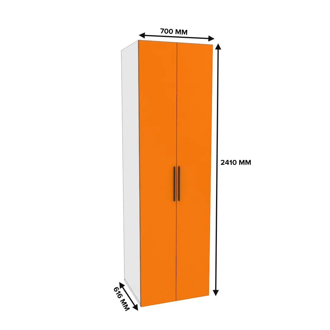 Шкаф двухдверный со штангой L243.60
