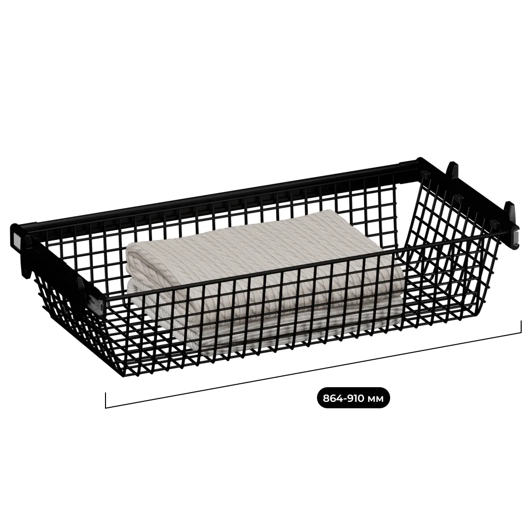 BELLE Корзина для белья 900 мм, цвет черный, BE90BABL