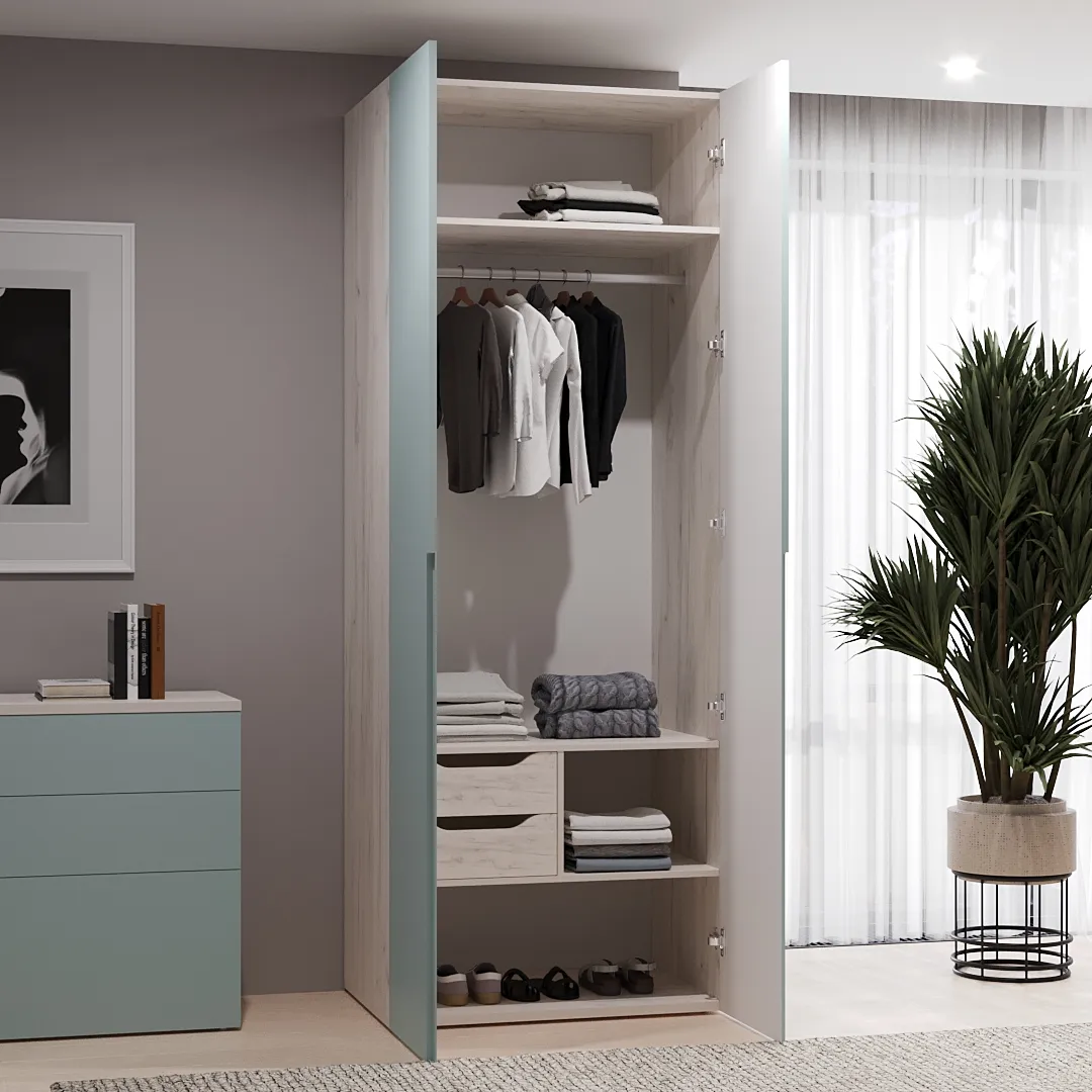 Шкаф 2 дверный, фасады в эмали LE210.60-2