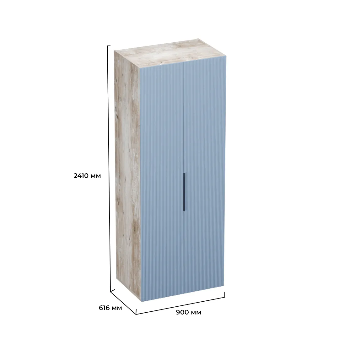 Шкаф 2 дверный, фрезерованные фасады в эмали LE-210.60-4