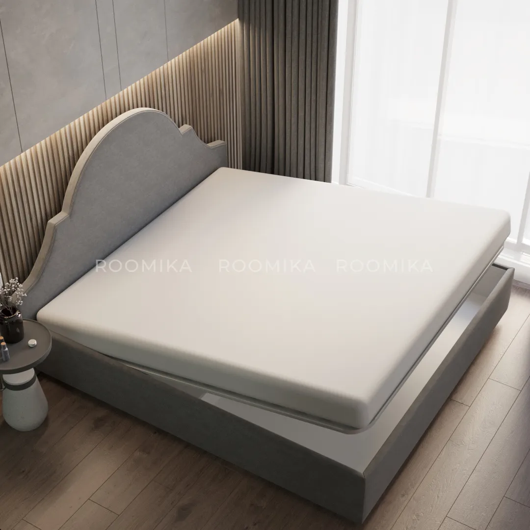 Кровать двуспальная мягкая ЛЮЦИЯ с подъемным механизмом, 140x200