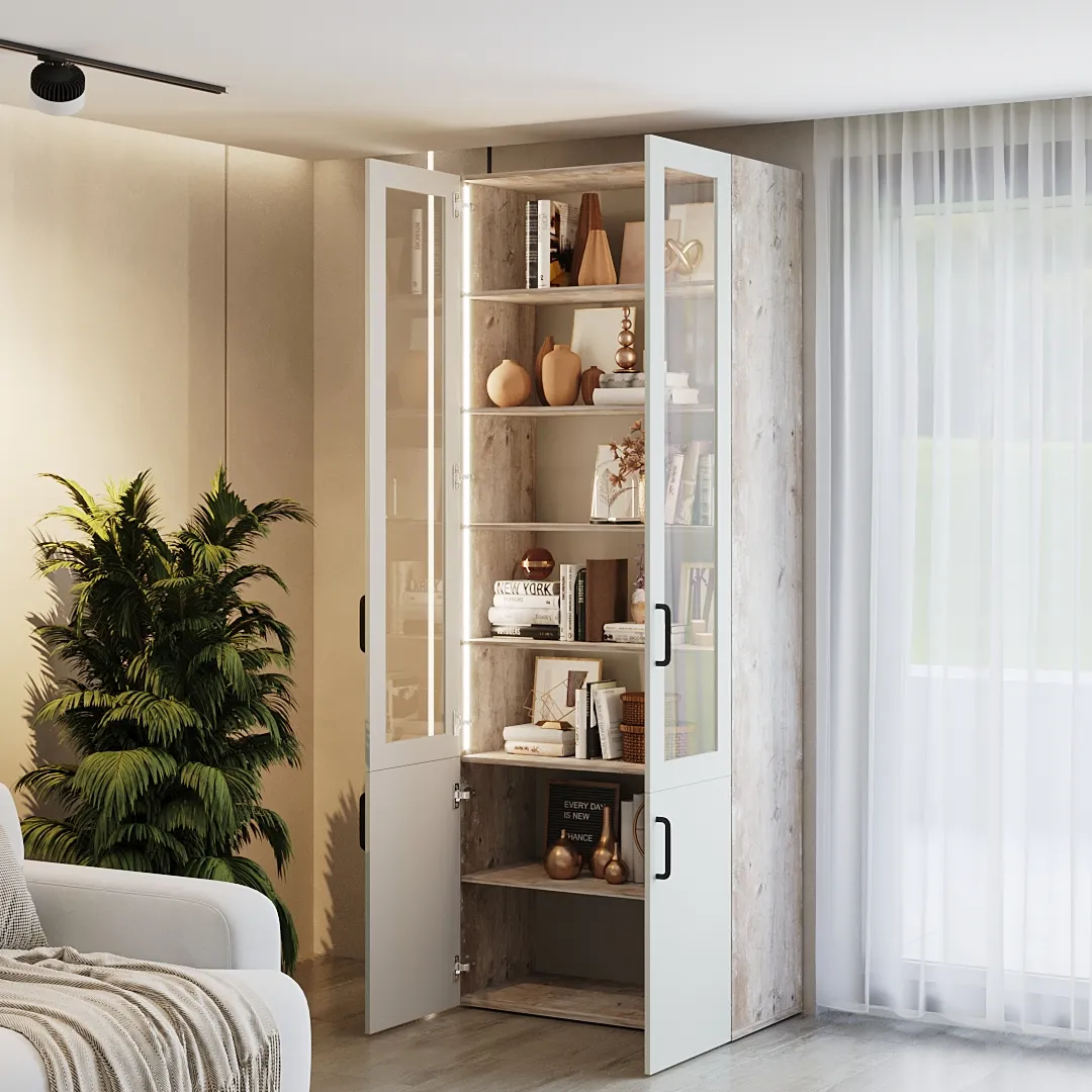 Шкаф книжный с подсветкой LG214S