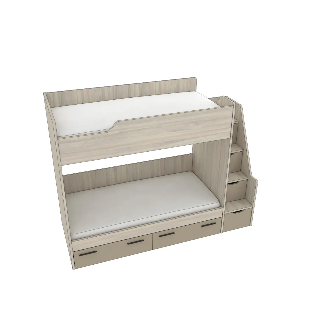 Кровать двухъярусная с лестницей комодом L904, 90x190 L/R Кровать двухъярусная с лестницей комодом L904, 90x190 L/R