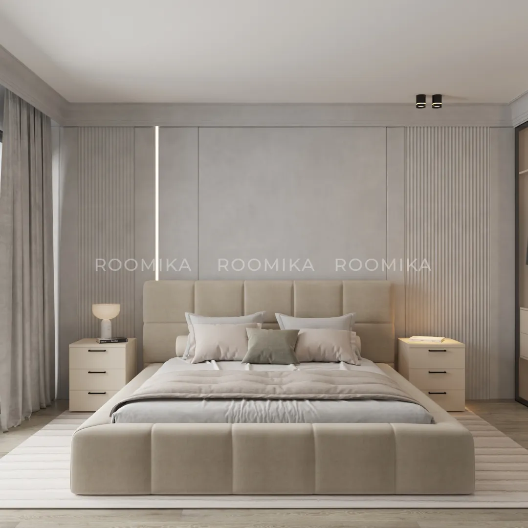 Кровать двуспальная мягкая КВАДРО-СОФТ с подъемным механизмом, 140x200