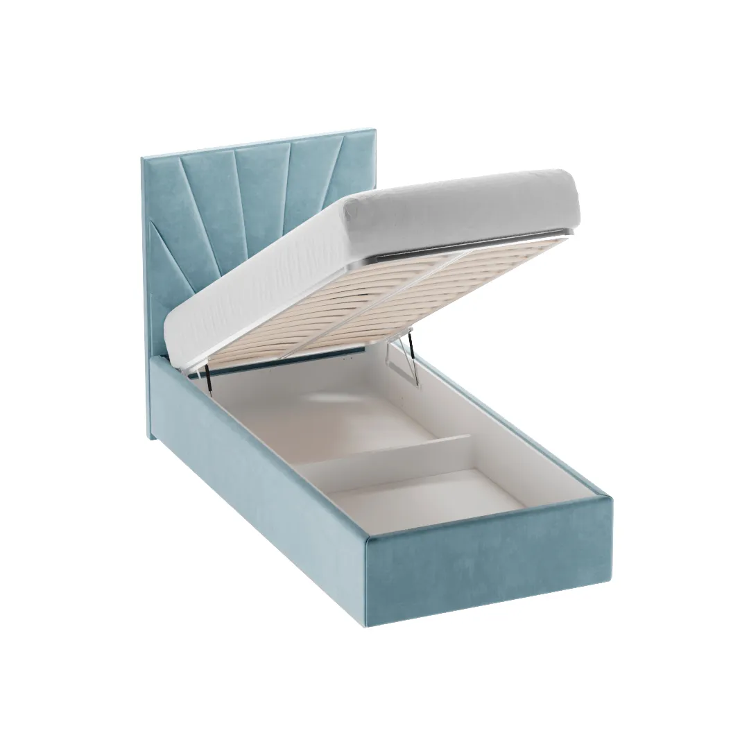 Кровать односпальная мягкая САНРАЙС  с подъемным механизмом, 90x200