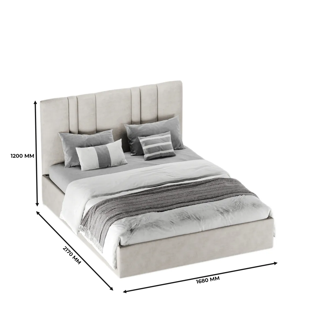 Кровать двуспальная мягкая ХИЛТОН с подъемным механизмом, 160x200