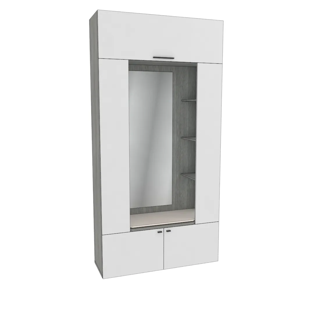 Секция с зеркалом и полками с подсветкой LG408