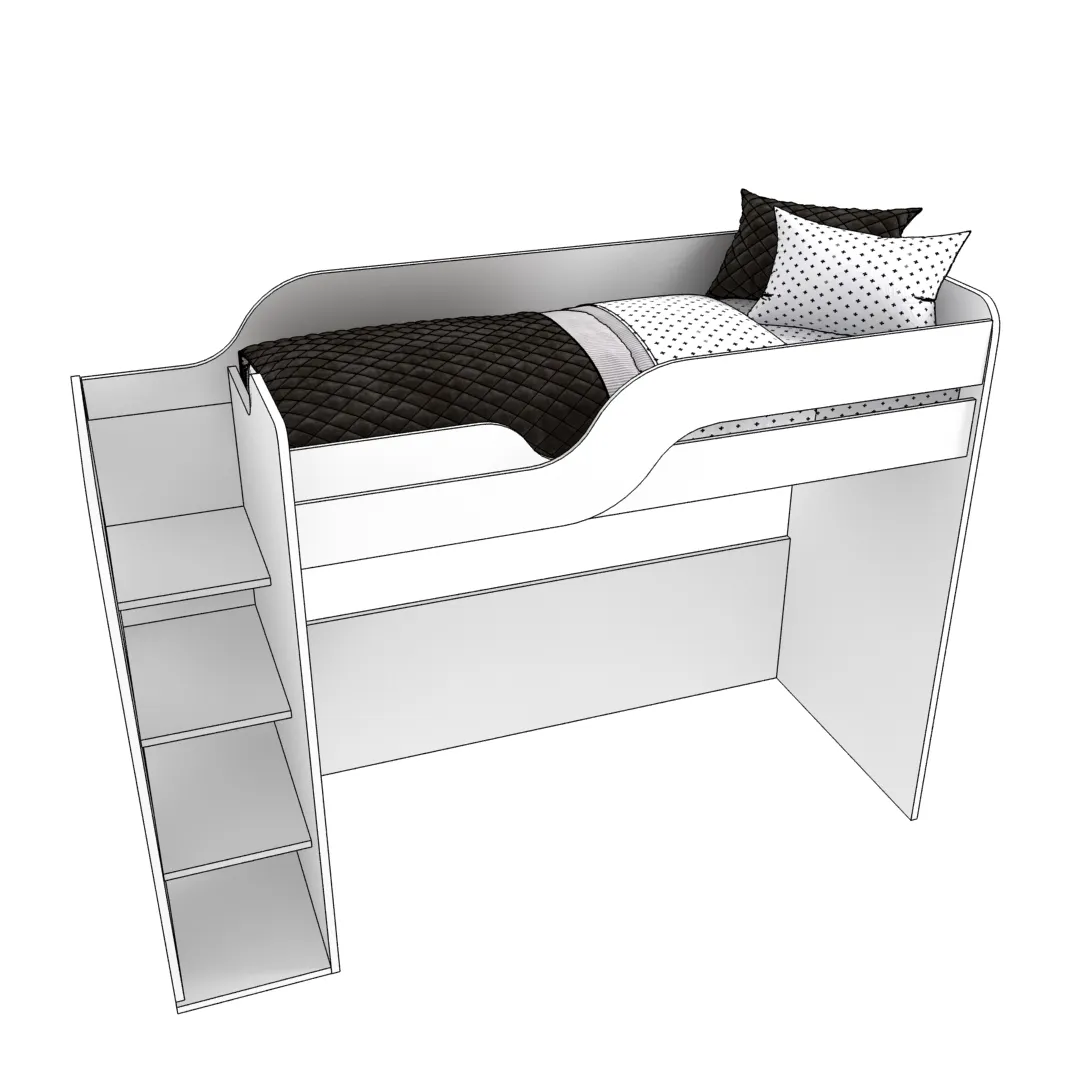 Кровать-чердак E908, 90x200 L/R Кровать-чердак E908, 90x200 L/R