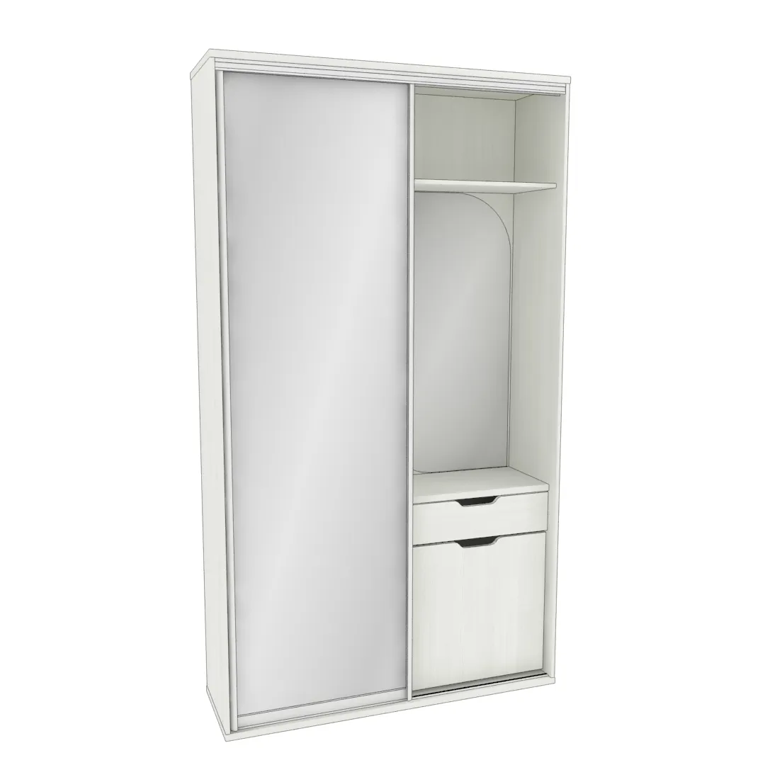 Секция для одежды с дверью купе и зеркалом P227Z Секция для одежды с дверью купе и зеркалом P227Z