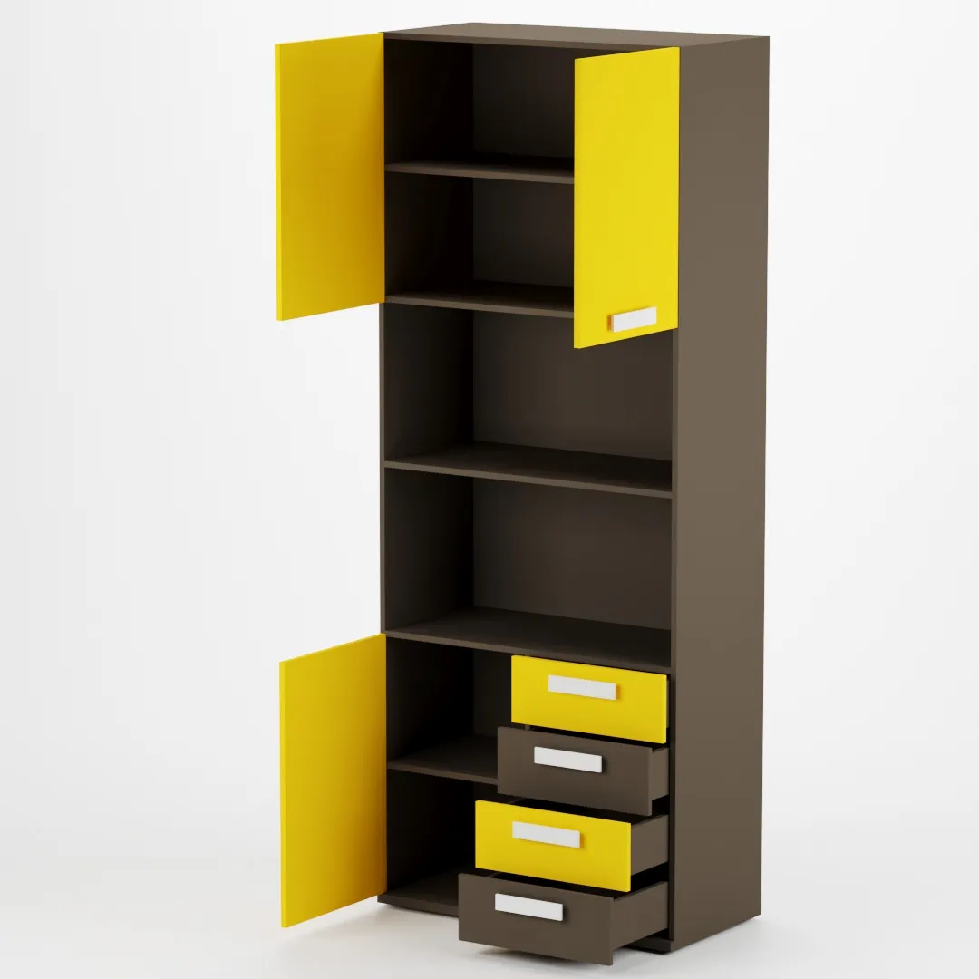 Шкаф двухдверный, фасад комбинированный E213 L/R