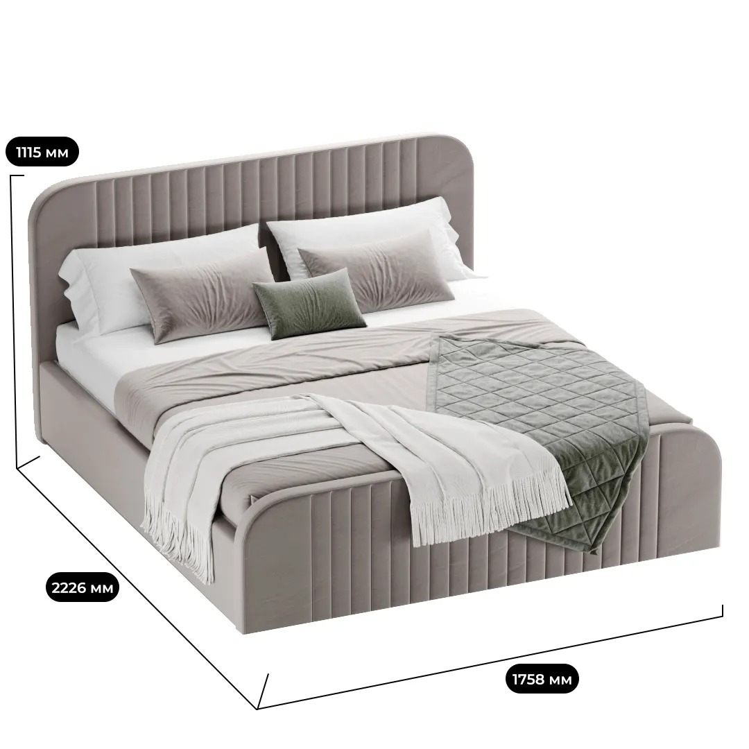 Кровать двуспальная мягкая МАЛЬТА с подъемным механизмом, 180x200