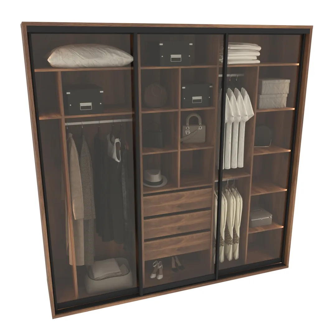 Шкаф-купе ХG240.60-2, профиль INTEGRO, стекло прозрачное, с подсветкой Шкаф-купе ХG240.60-2, профиль INTEGRO, стекло прозрачное, с подсветкой