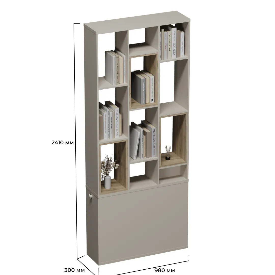 Стеллаж-тумба перегородка со вставками LG239.90