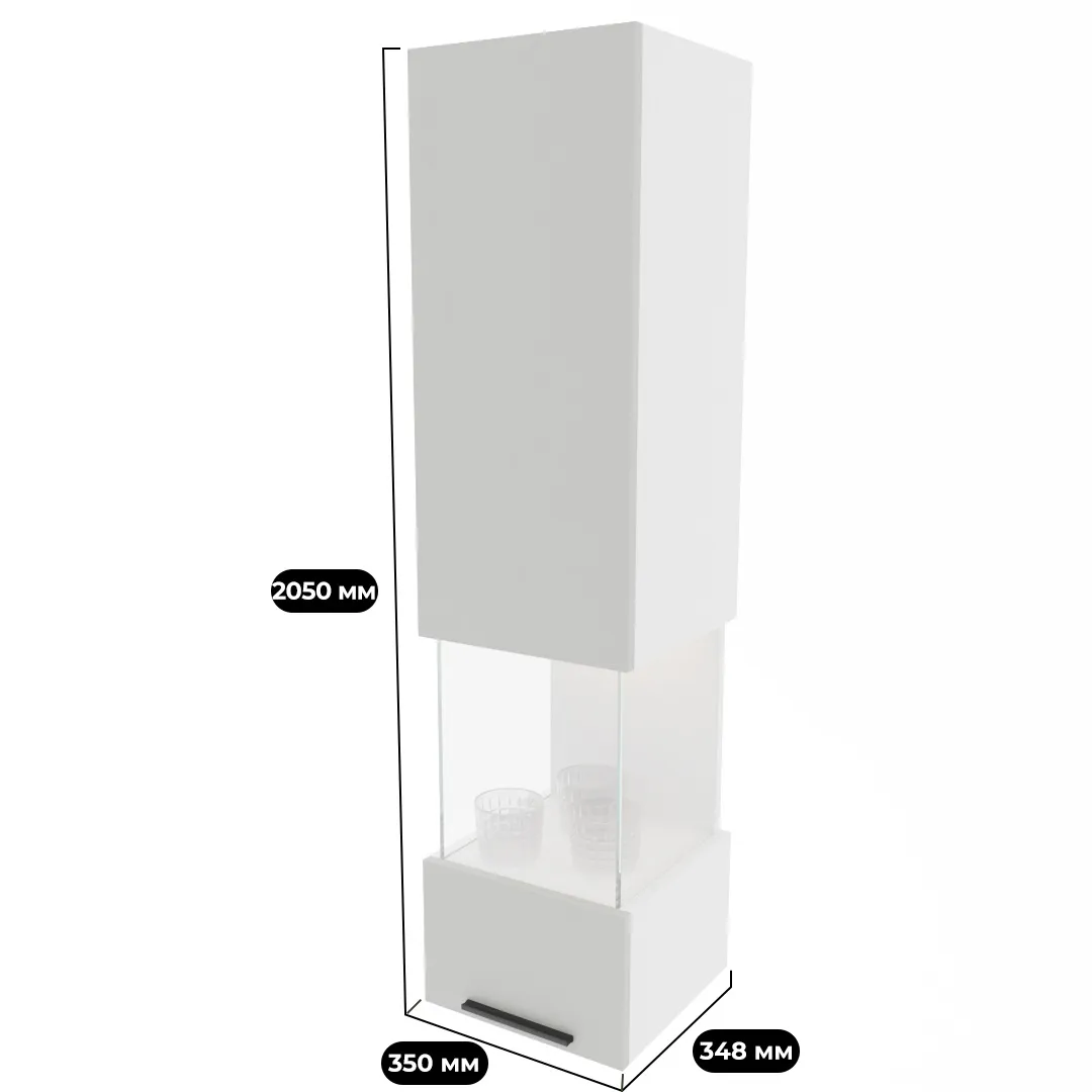 Шкаф навесной, со стеклом L-381.2