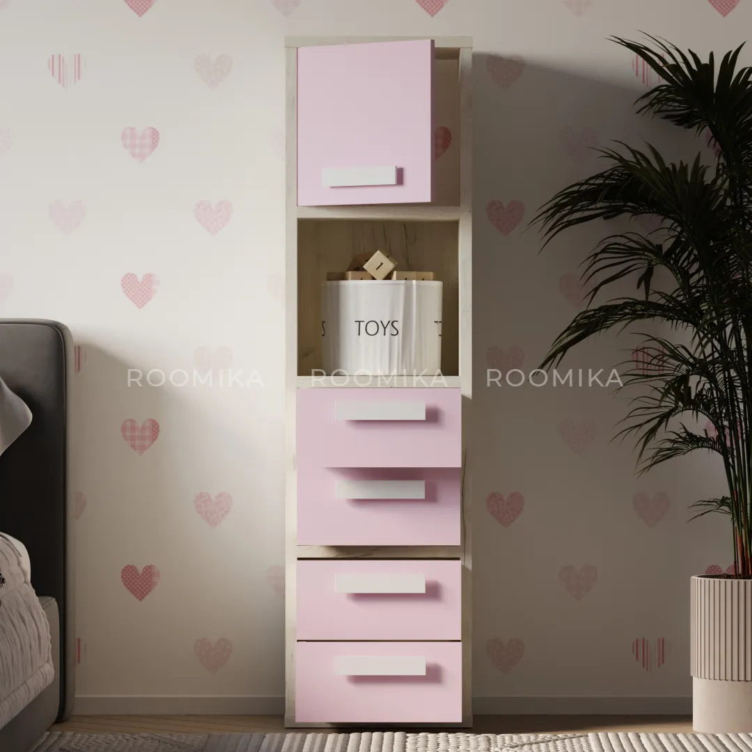 Cтеллаж сквозной книжный на 4 ниши с фасадом E804