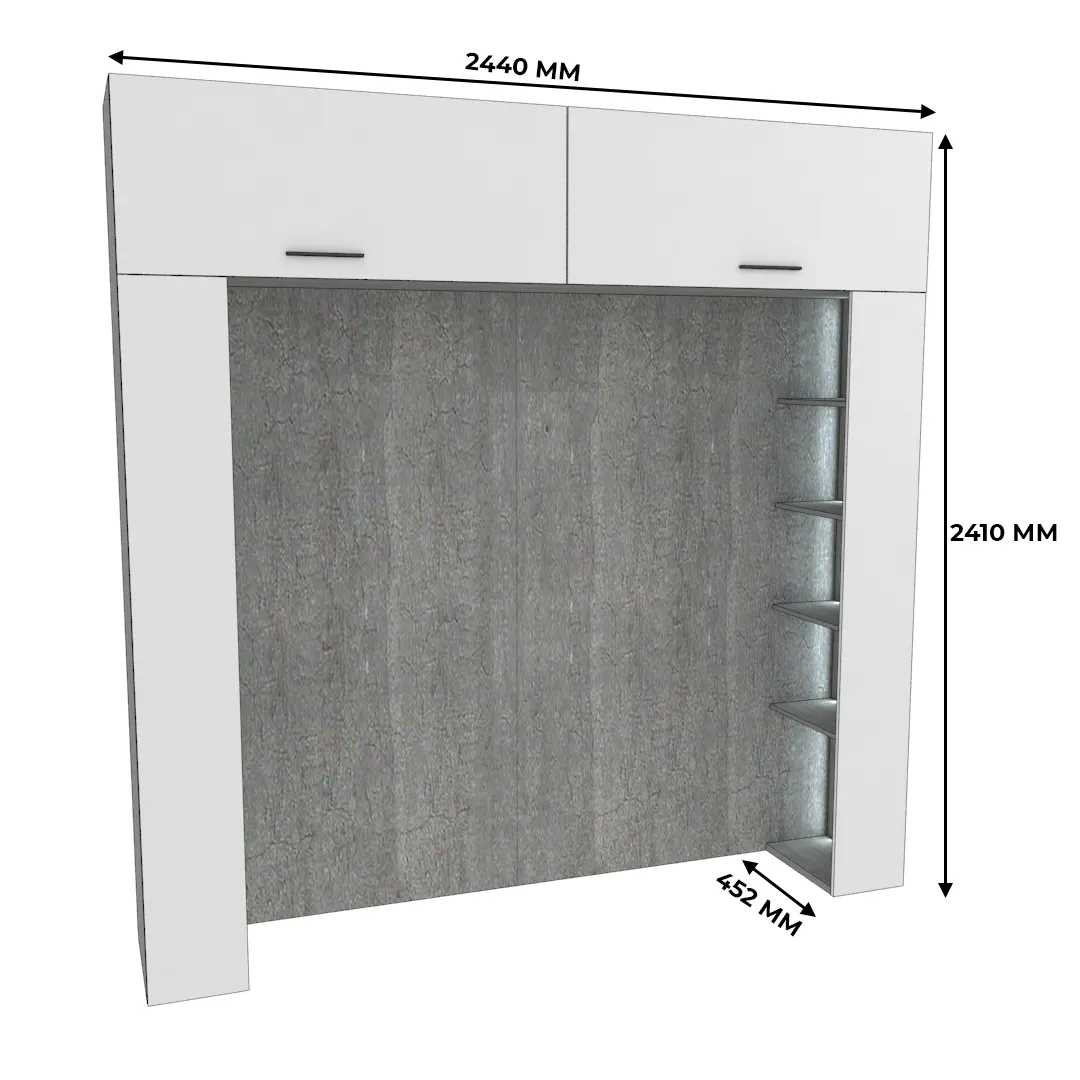 Ниша для кровати с секциями с подсветкой LG407.44