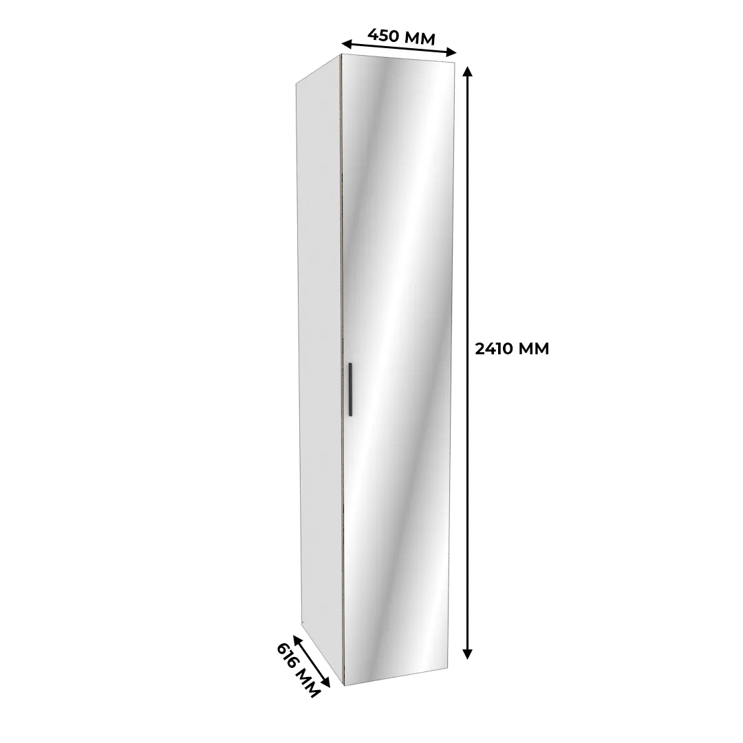 Шкаф 1 дверный узкий с зеркалом L220.60-1Z