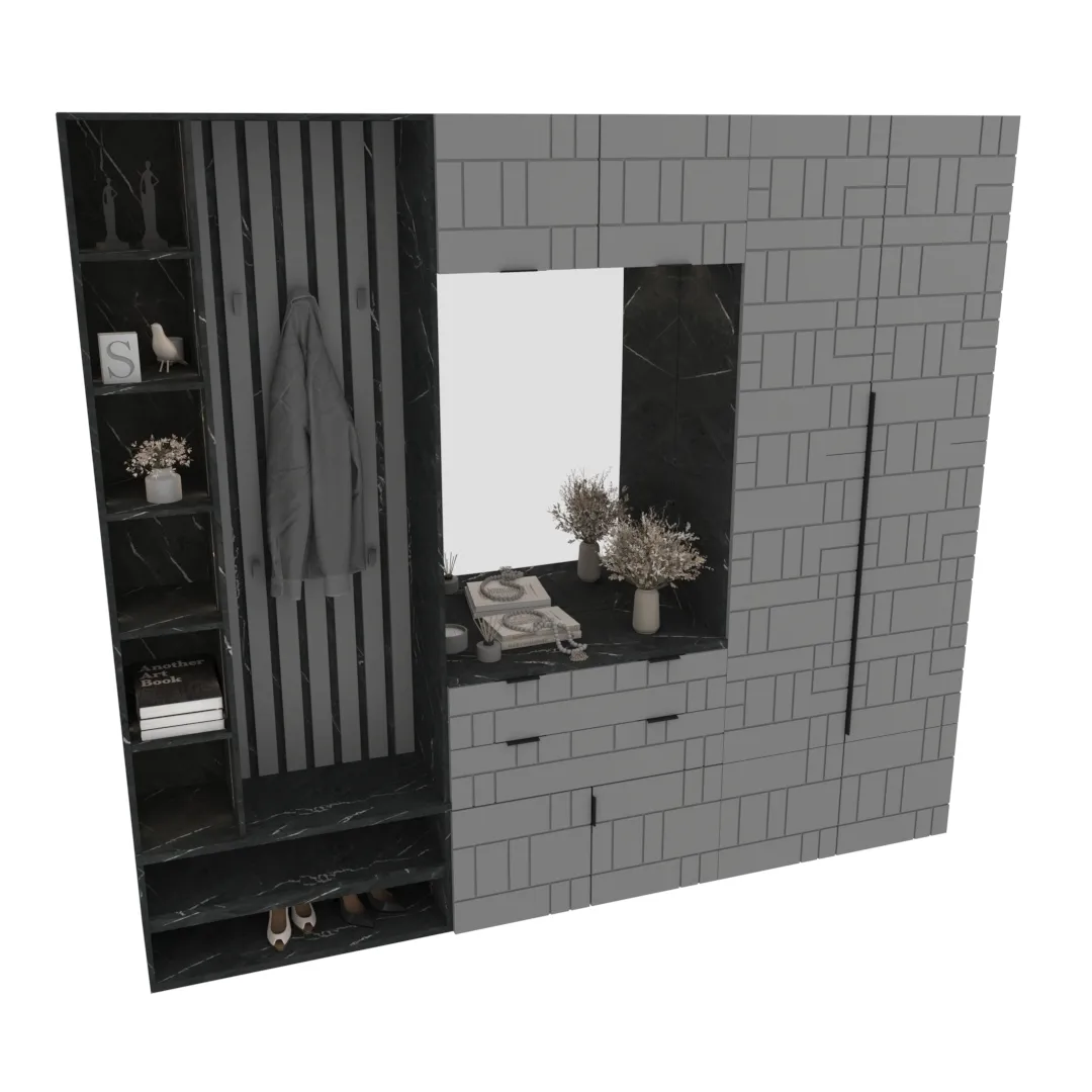 Lazio прихожая, фрезерованные фасады в эмали 31