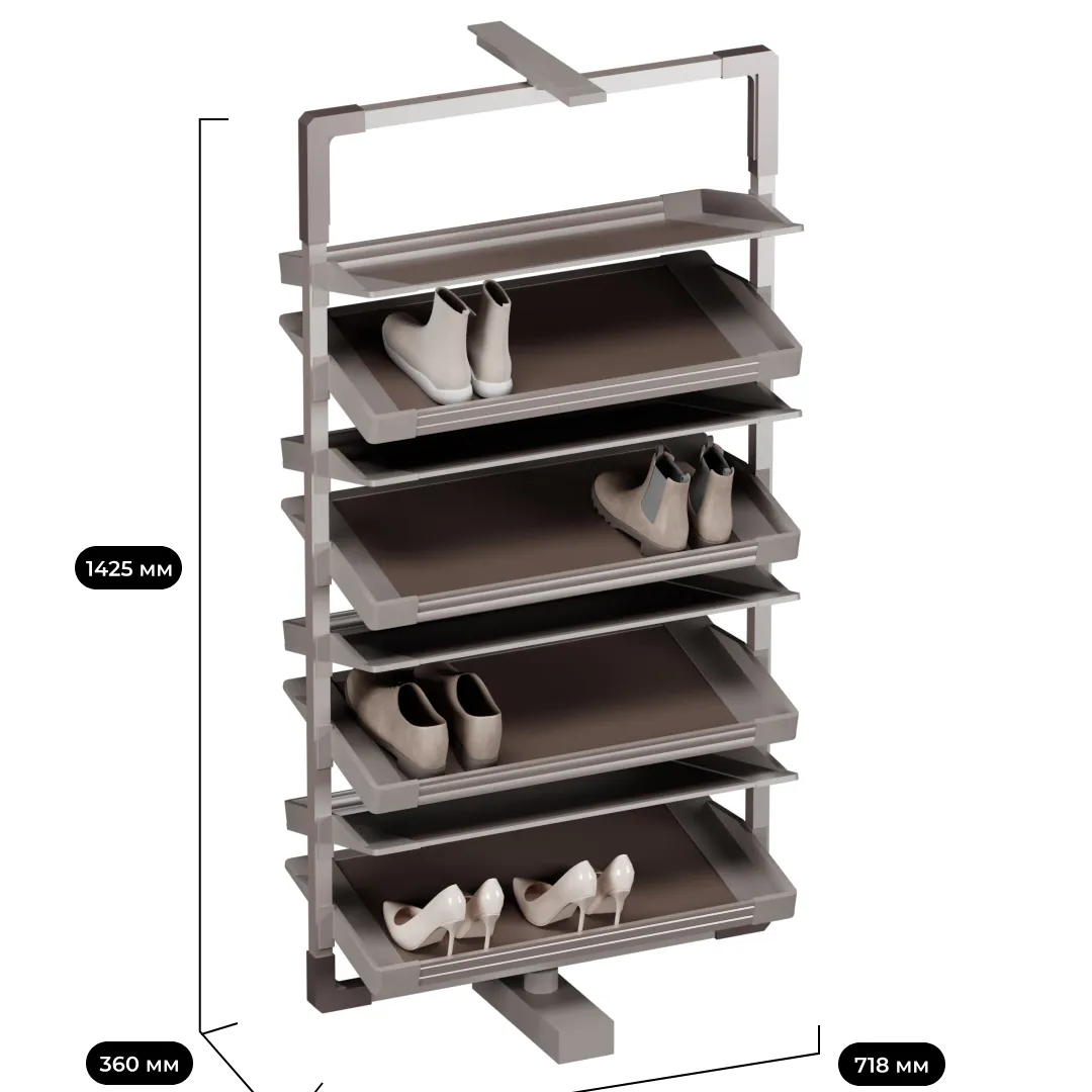 ALFA Поворотно-выдвижная обувница, 8 полок, FRM5814.08.01