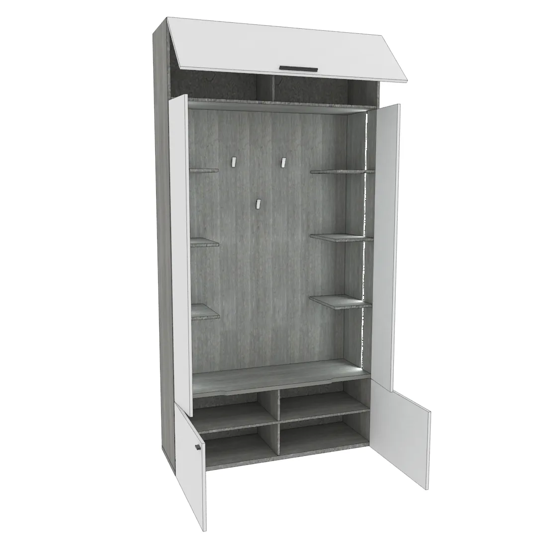 Секция под крючки с полками с подсветкой LG418 L/R