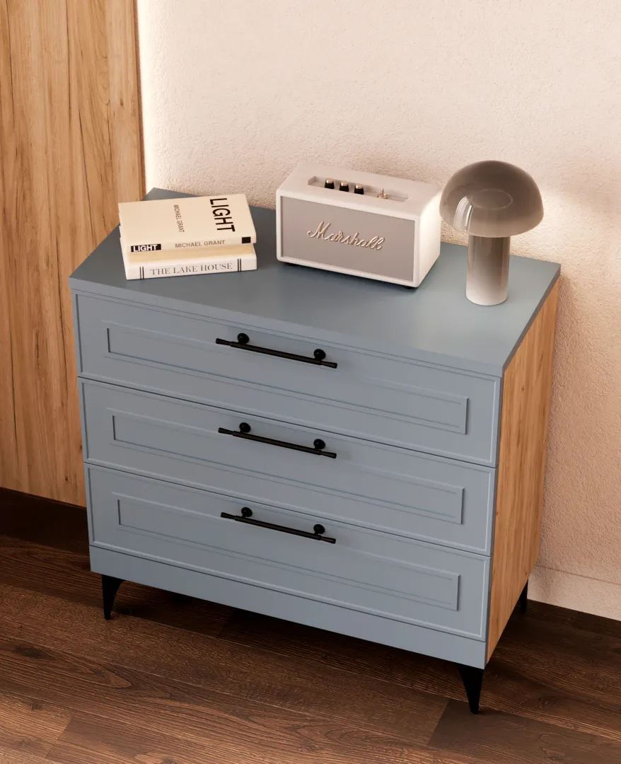 Комод с ящиками узкий с эмалевой столешницей A703.40ES