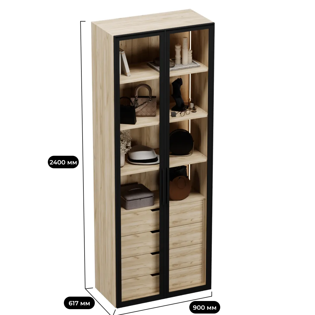 Шкаф с встроенными ящиками с подсветкой R215.2